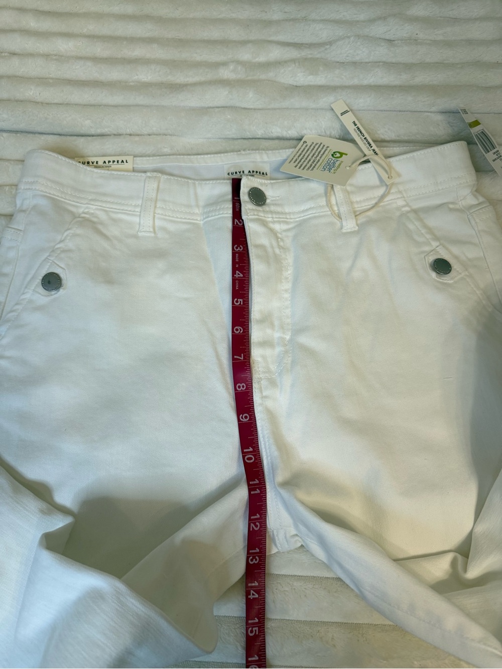 Curve Appeal white high rise wide leg crop jeans Size 14 32 - Picture 6 of 12